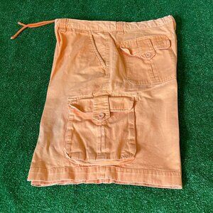 Bill Blass Trail Outdoor Hiking Y2K Style Orange Cargo Pockets Shorts Size 38